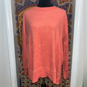 Aerie Chilled Out Salmon Oversized Fuzzy Soft Sweater Size Small
